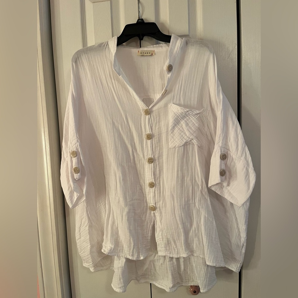 Stark button up short sleeve top